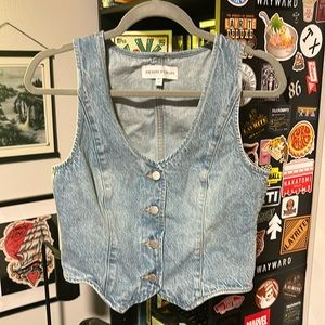 Women’s Denim Vest! Size medium. Blue Jean vest. Denim Forum Brand!